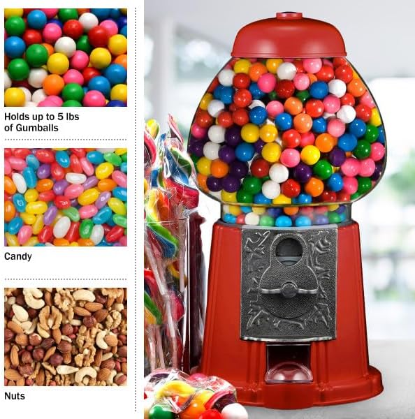 Vintage Gumball Machine - 11-Inch Retro-Style