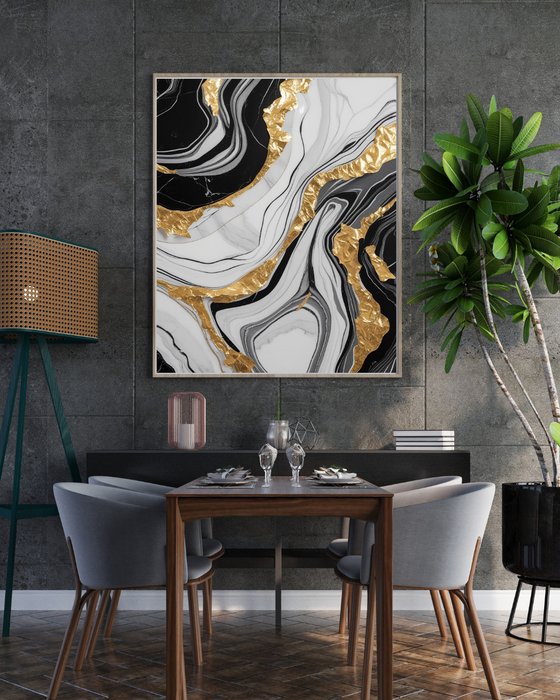 Abstract Earth Tone Shapes with Golden Accents