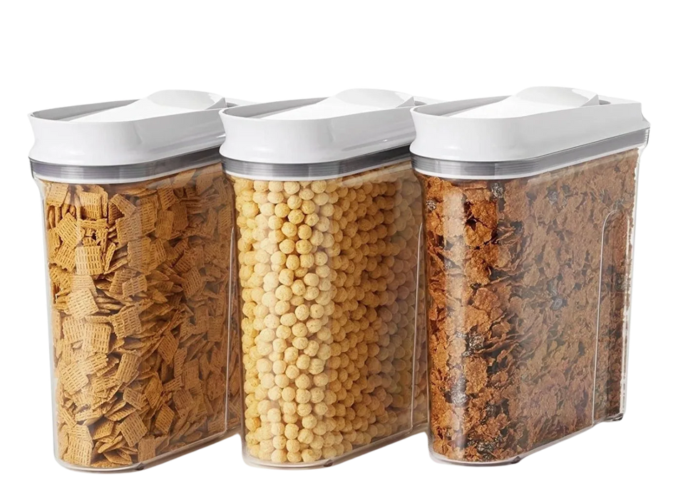 OXO Good Grips 3.4 Qt / 3.2 L Food Storage Cereal Dispenser 3 PC Set BPA Free