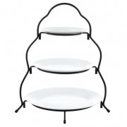Elama 3 Tier Round Plate Porcelain Serveware Set - Home Traders Sources