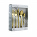 MegaChef Baily 20 Piece Flatware Utensil Set, Stainless Steel Silverware Metal Service for 4 in Gold - Home Traders Sources