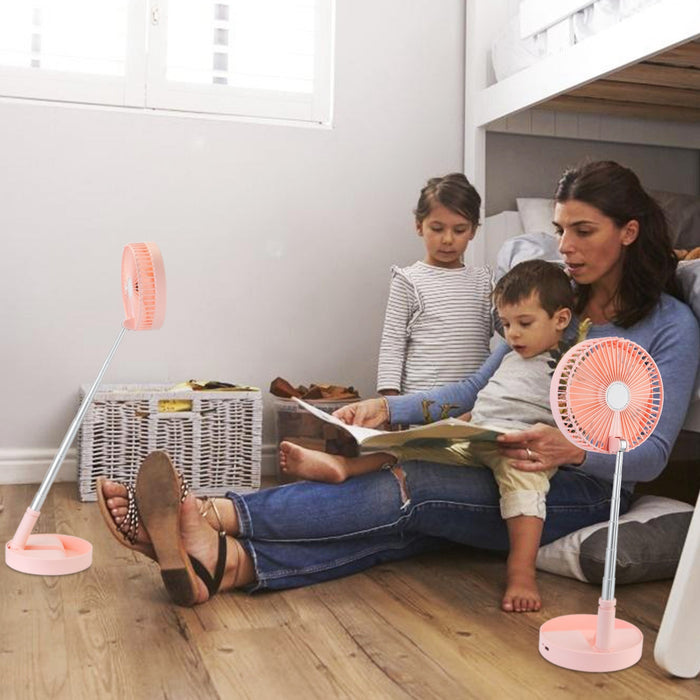 Portable Folding Desk Table Fan Quiet USB Rechargeable Telescopic Standing Floor Fan - Home Traders Sources