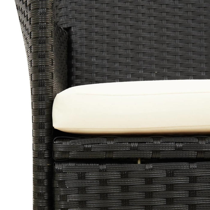 Patio Chairs with Cushions 2 pcs Poly Rattan Black - Home Traders Sources