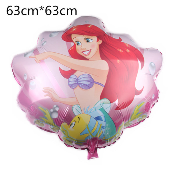1PCS Mermaid Princess shell shaped aluminum film balloon 63*63cm - Home Traders Sources