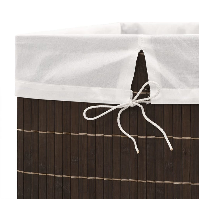 Bamboo Laundry Bin Rectangular Dark Brown - Home Traders Sources