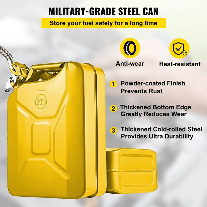 5.3 Gal / 20L Portable American Jerry Can Petrol Diesel Storage Can - Home Traders Sources