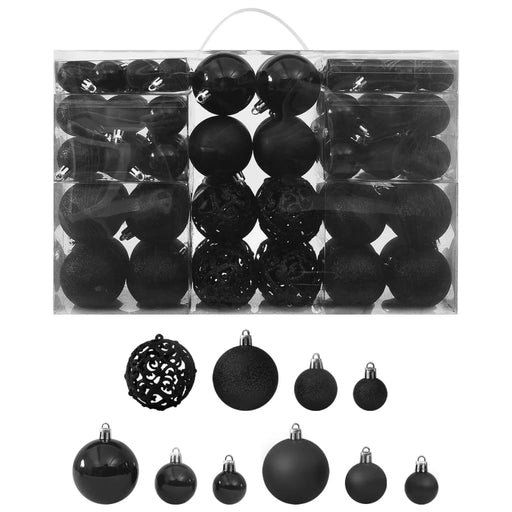 100 Piece Christmas Ball Set Black - Home Traders Sources