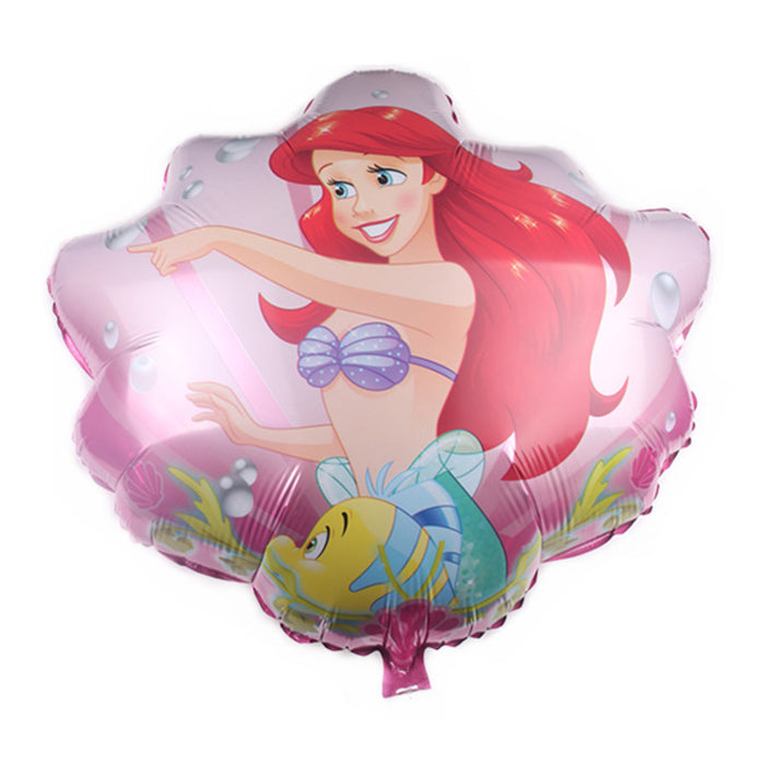 1PCS Mermaid Princess shell shaped aluminum film balloon 63*63cm - Home Traders Sources