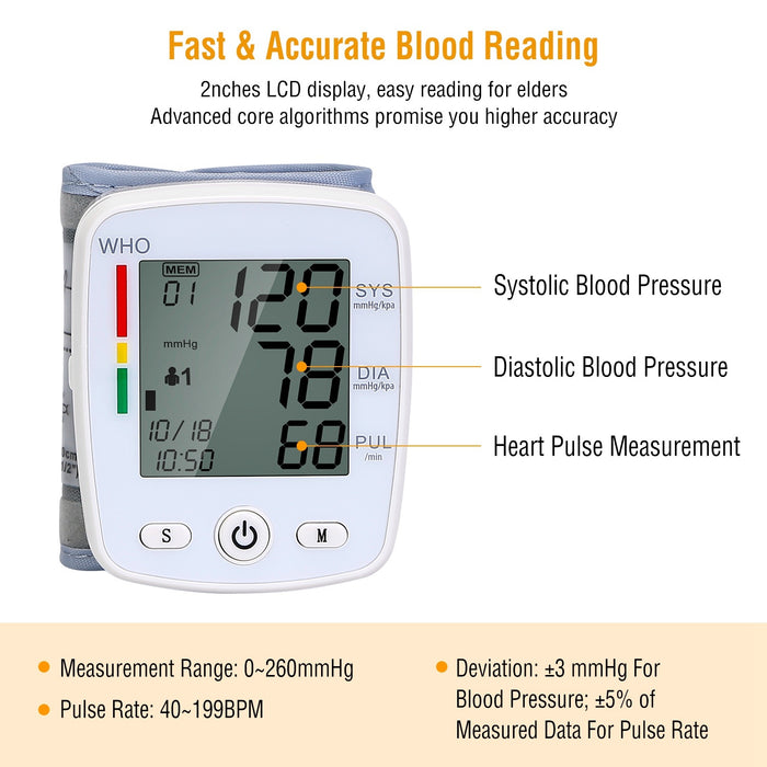 Blood Pressure Monitor Wrist Digital Tester - Home Traders Sources