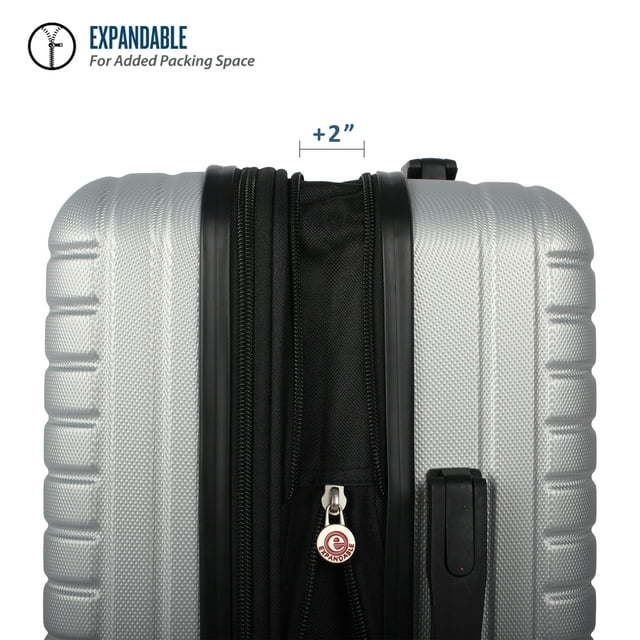 Hard Side 20' Expandable Carry-on Luggage, Silver