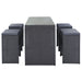 5-piece Rattan Outdoor Patio Furniture Set Bar Dining Table Set with 4 Stools - Home Traders Sources