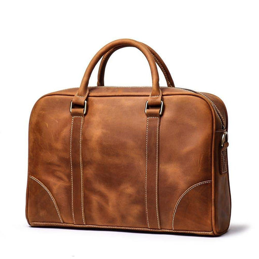The Bjorn Leather Laptop Bag | Vintage Leather Briefcase - Home Traders Sources