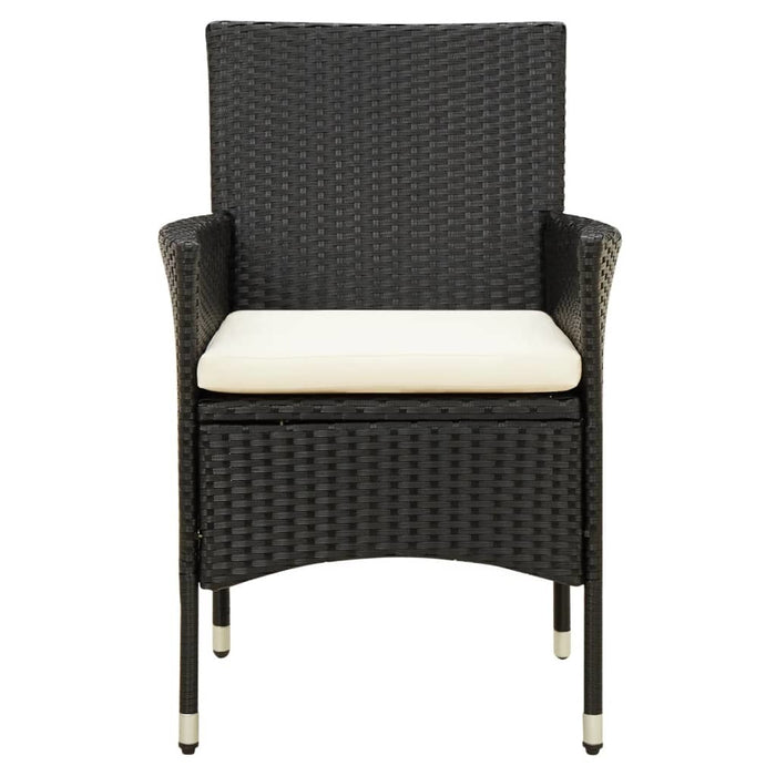 Patio Chairs with Cushions 2 pcs Poly Rattan Black - Home Traders Sources
