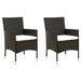 Patio Chairs with Cushions 2 pcs Poly Rattan Black - Home Traders Sources