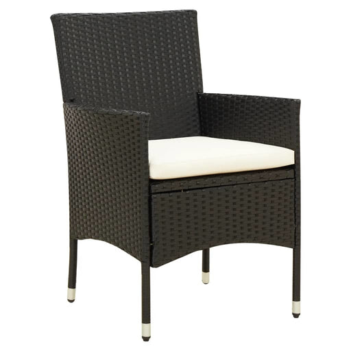 Patio Chairs with Cushions 2 pcs Poly Rattan Black - Home Traders Sources